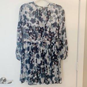 Floral Print Kimchi Blue Flowy Long Sleeve Dress